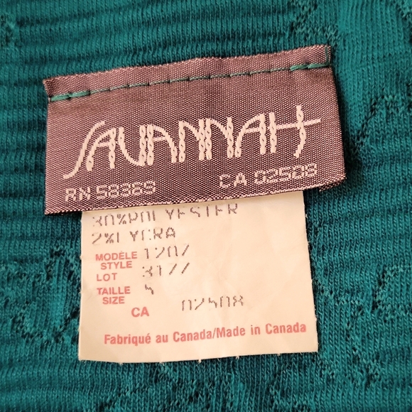 Vintage Savannah Fitted Knit Shirt  Dress Fall Office Party / Sz 5 / Teal - Picture 11 of 16